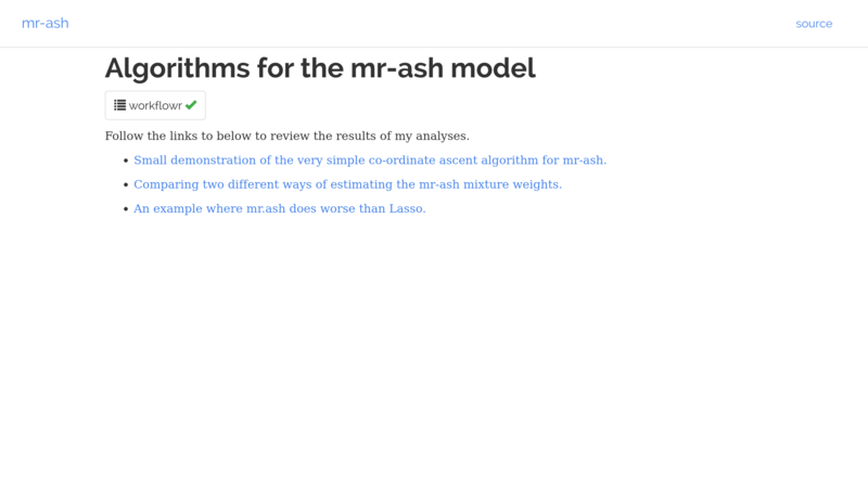 Thumbnail preview of website for workflowr project mr-ash.